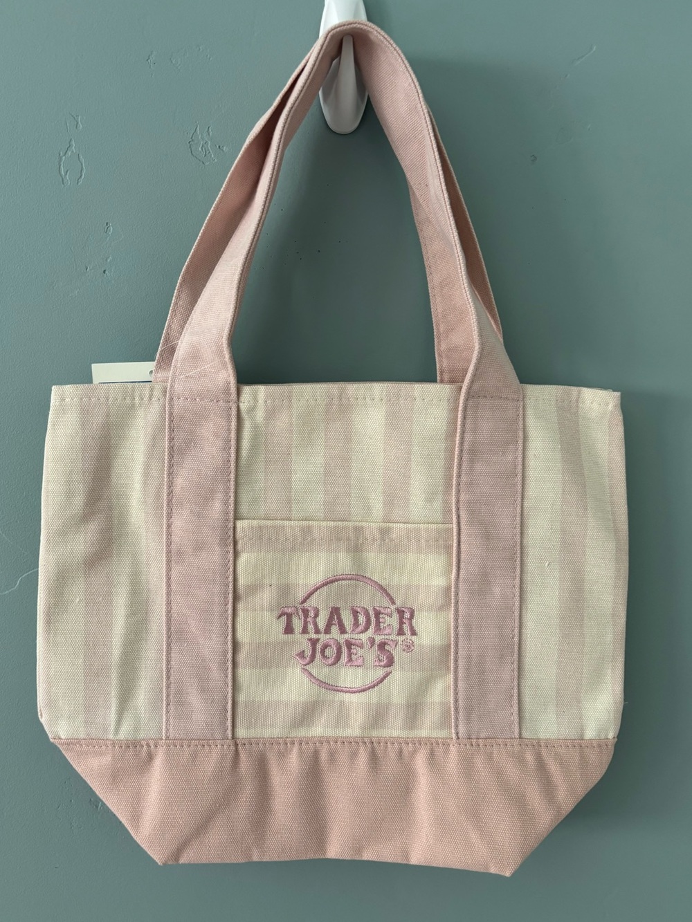 Trader Joe’s Pink Stripe Canvas Small Tote Bag-sold out in stores! - Picture 3 of 3